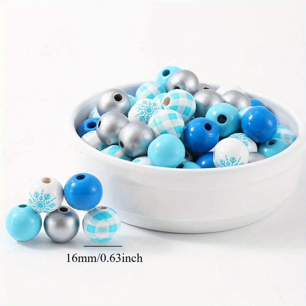Christmas Wooden Pattern Spacer Beads