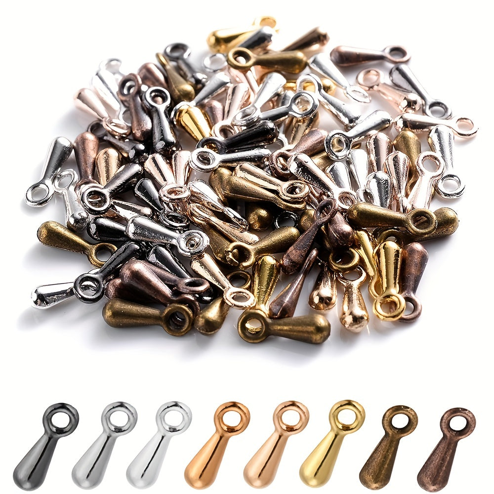 50pcs Copper Waterdrop End Beads