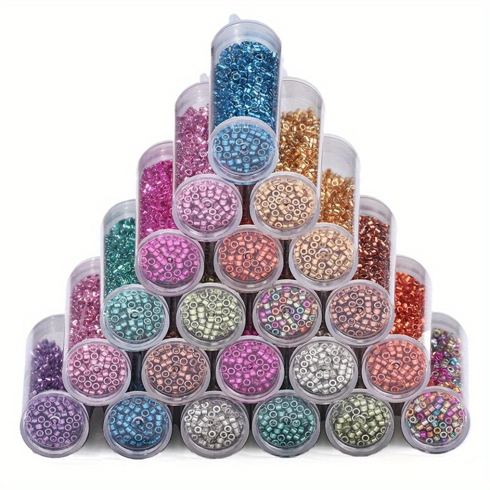 2mm Antique Color Glass Tube Beads