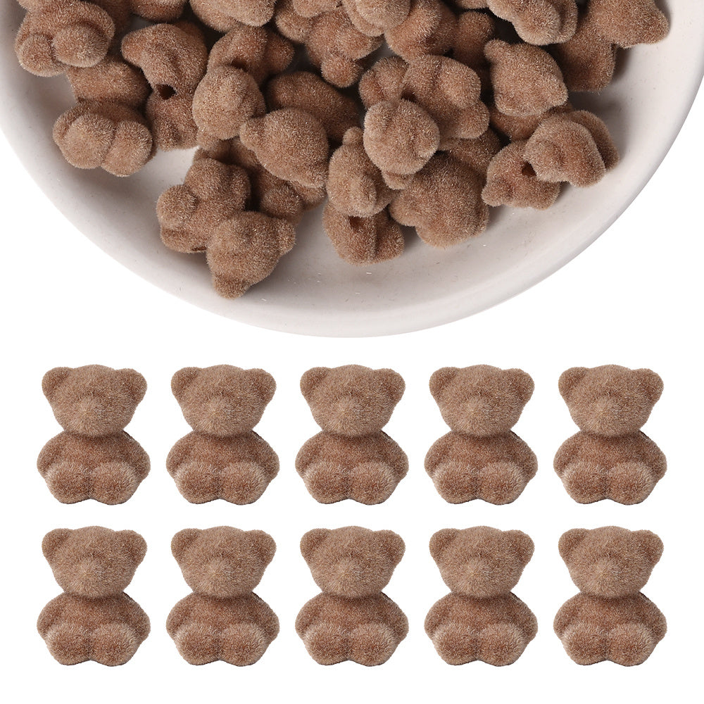 Resin Flocked Bowknot Beads