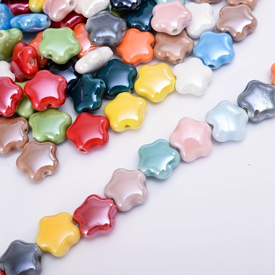 10pcs 15mm Star Shape Ceramic Beads
