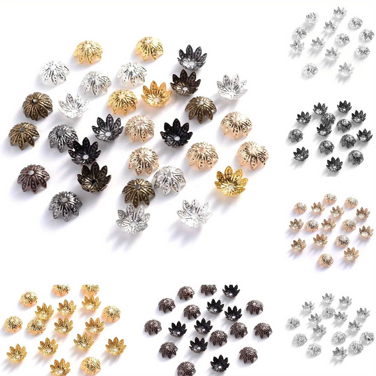 Hollow Flower End Bead Cap Torus Spacer Beads