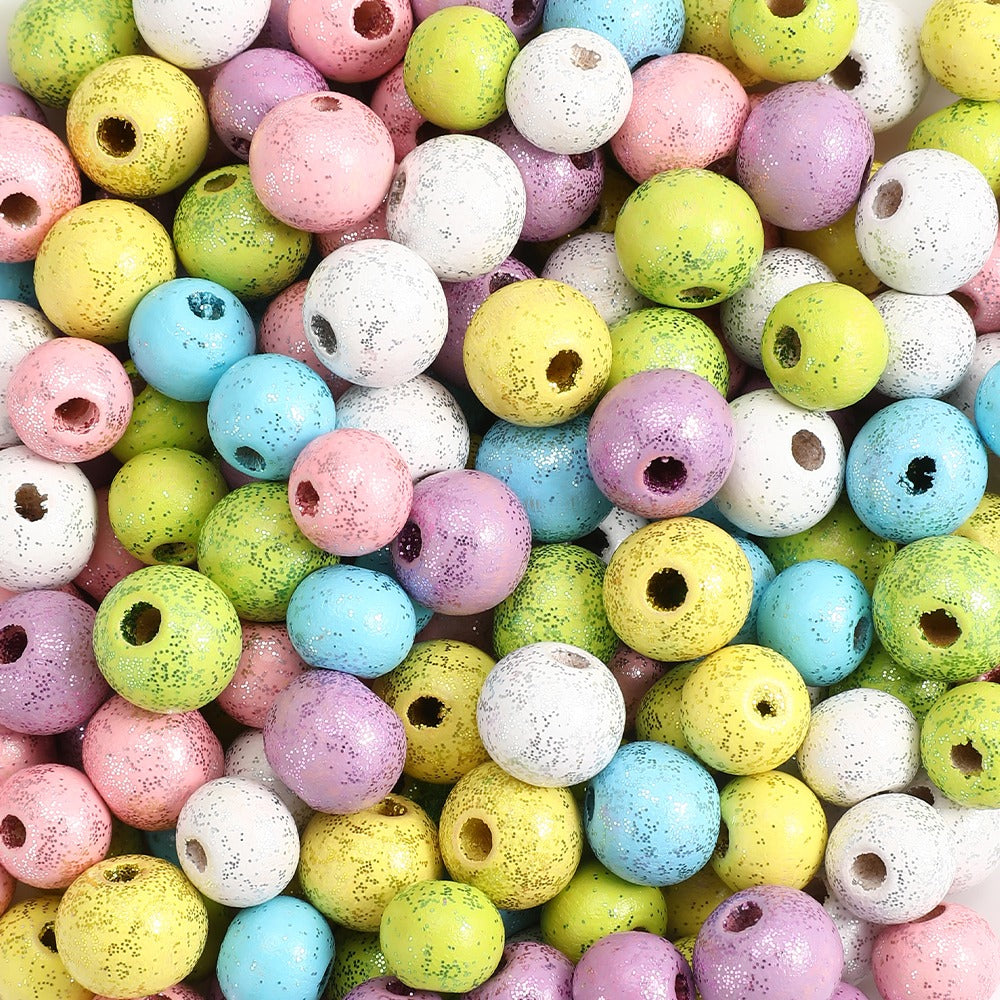 Round Mini Sequin Wooden Beads