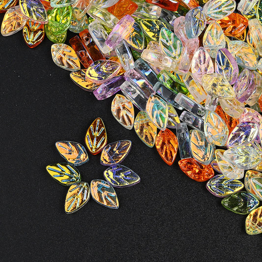 Gradient Leaf Lampwork Beads