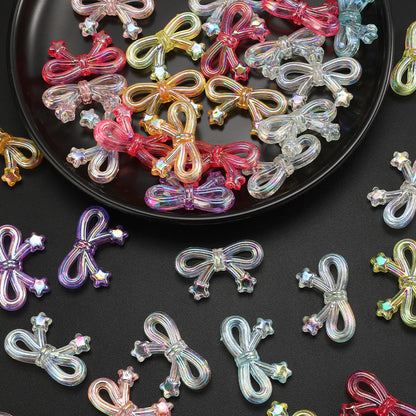 20x34mm AB Transparent Bowknot & Star Acrylic Beads