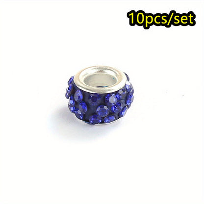 10pcs/lot Colorful European Style Rhinestone Spacer Beads