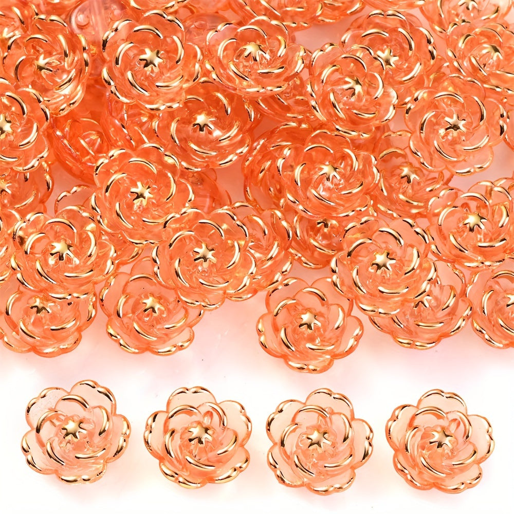 CCB Imitation Metal Plastic Flower Bead Caps
