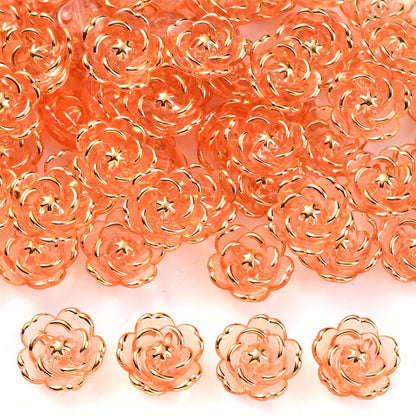 CCB Imitation Metal Plastic Flower Bead Caps
