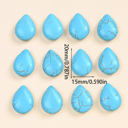 15x20mm Turquoise Flat Water Drop Beads