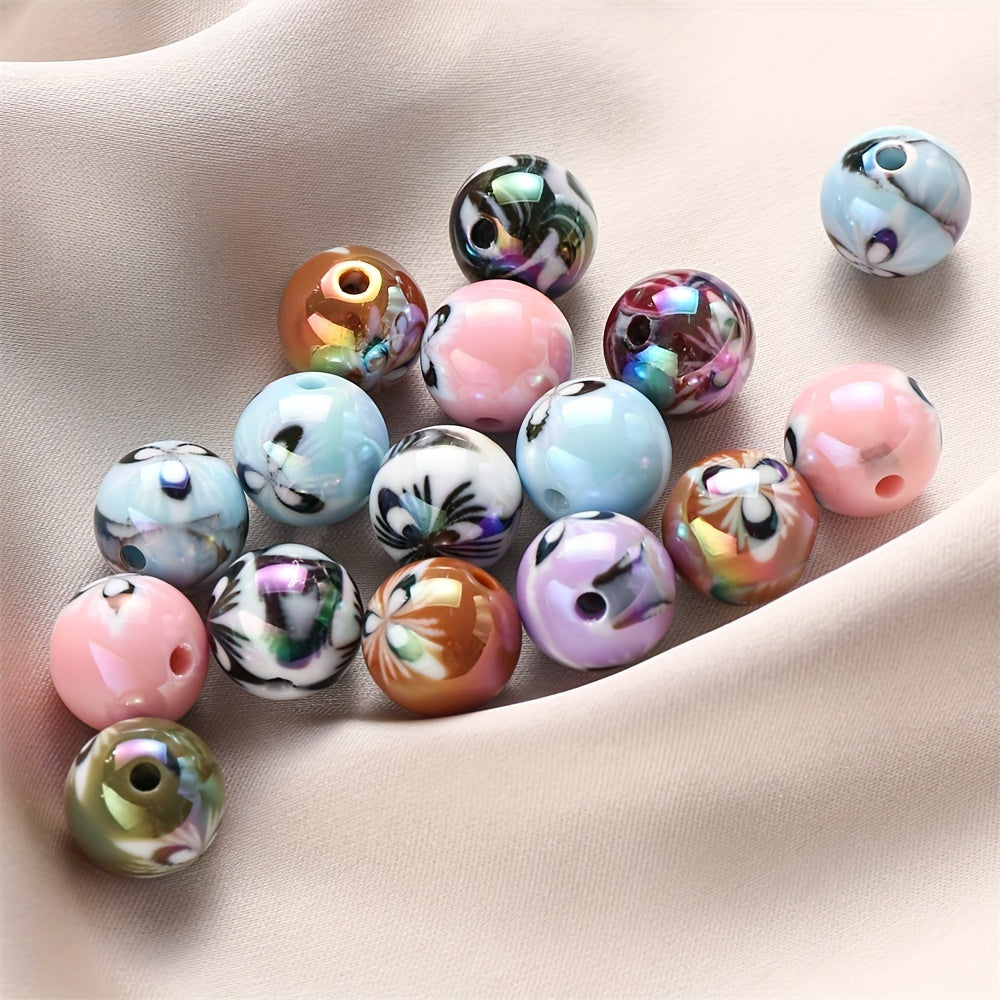 Matte Gradient Acrylic Lion Awakening Carving Beads