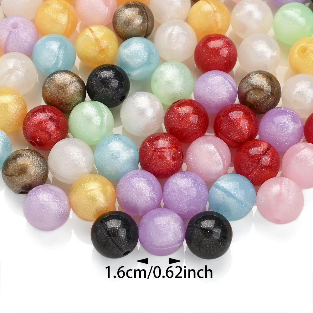 16mm Fine Flash Acrylic Round Beads