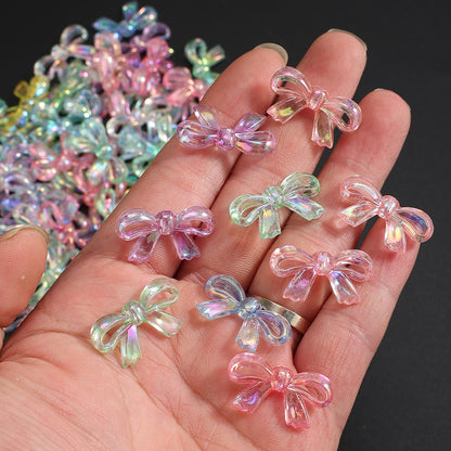 AB Color Hollow Out Bowknot Acrylic Beads
