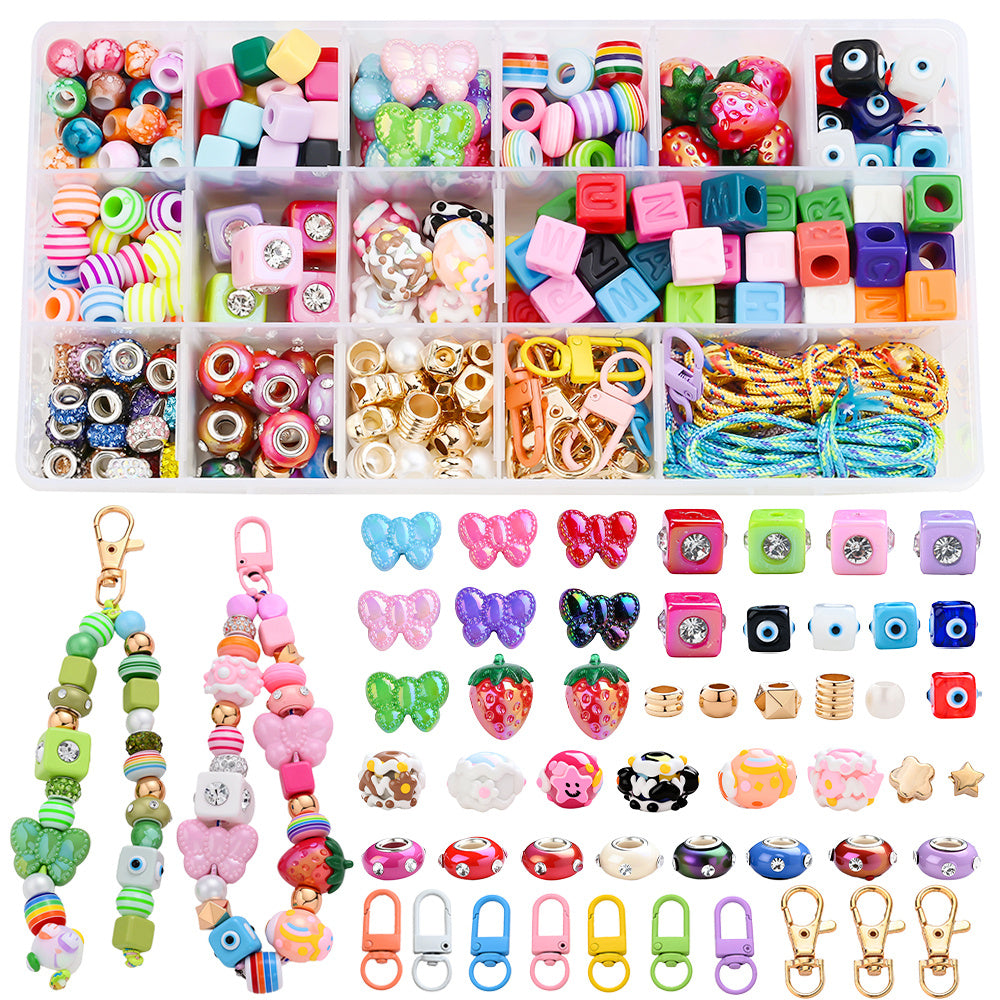 Colorful Acrylic Beaded Keychain Kit