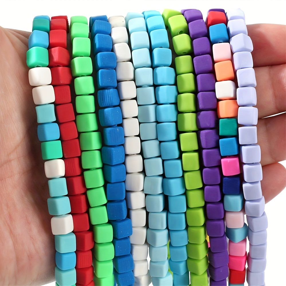 Colorful Square Polymer Clay Beads