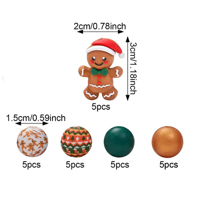 Retro Christmas 3D Santa Hat Silicone Beads, 25pcs