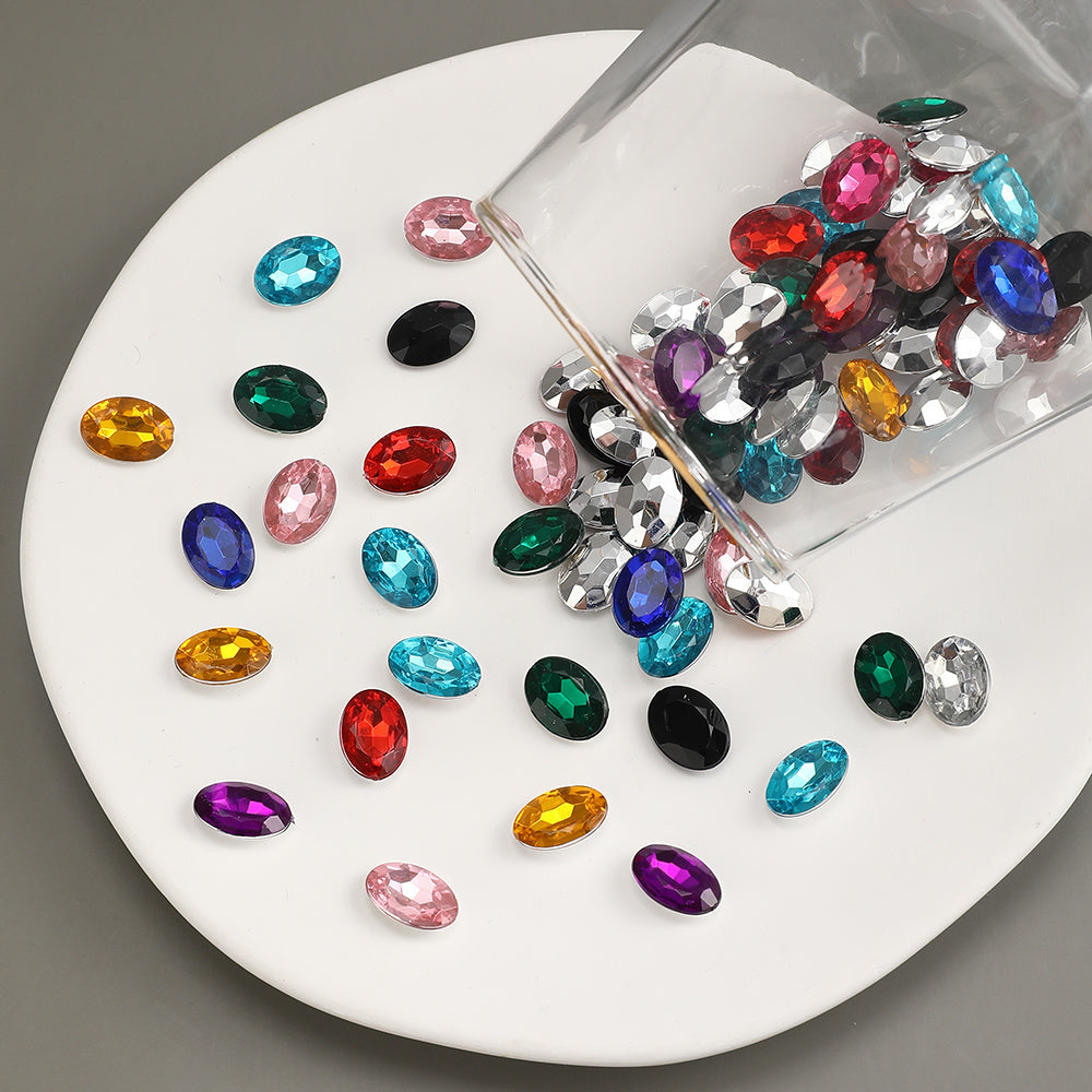 Rainbow Stripe Acrylic Big Hole Spacer Beads