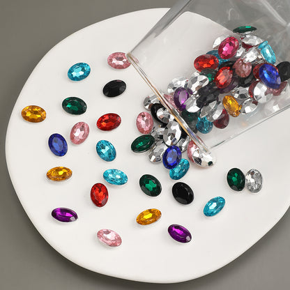 Rainbow Stripe Acrylic Big Hole Spacer Beads