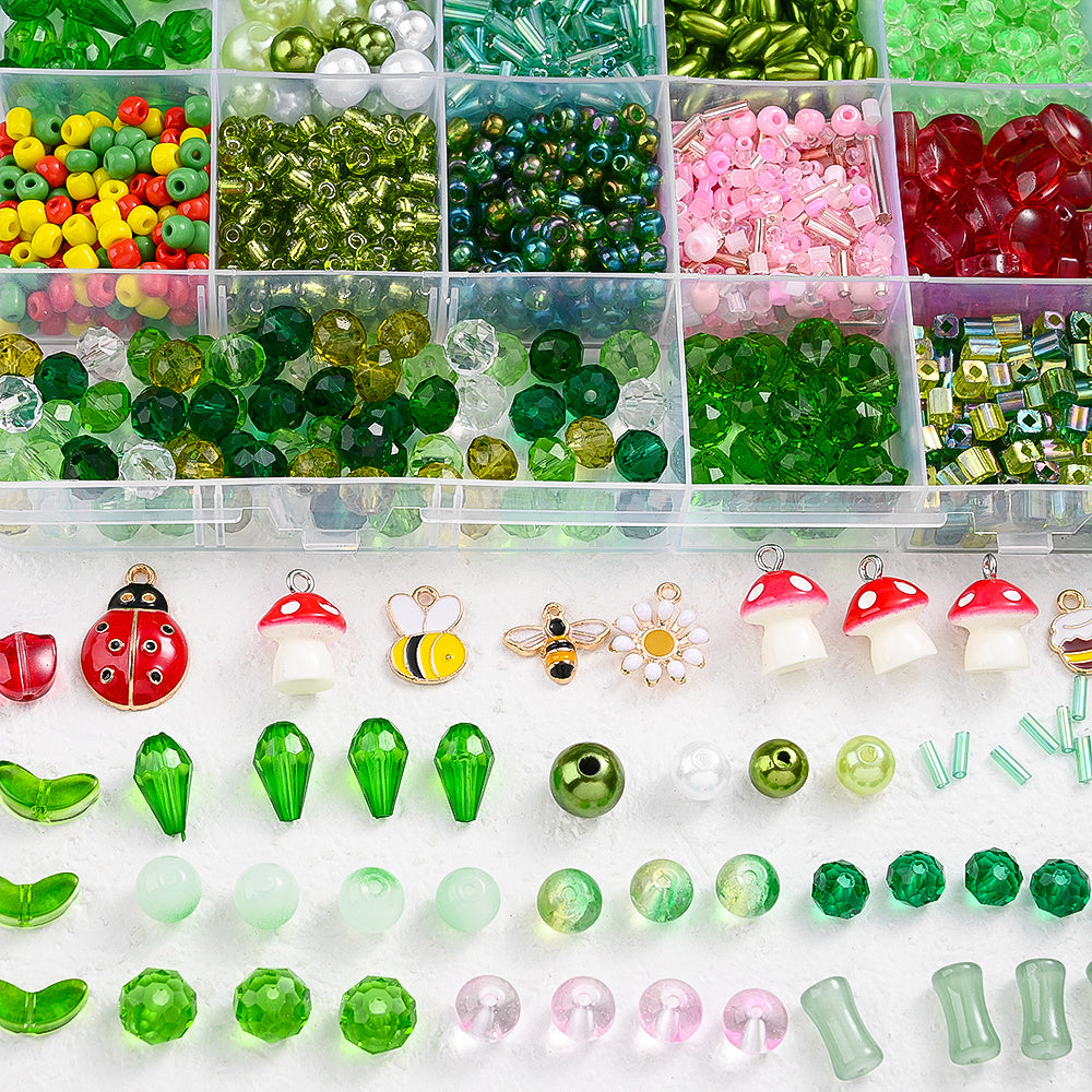 Green Glass Bead Set