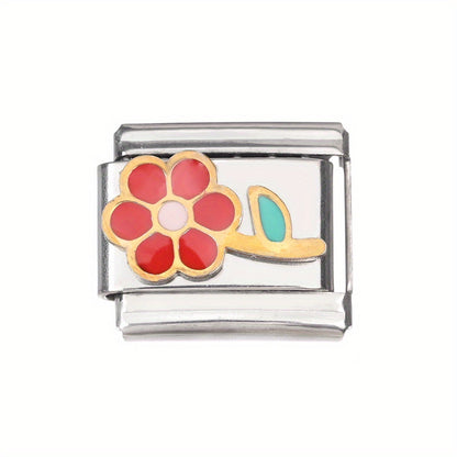 1pc 9x10mm Stainless Steel Flower Module Bead