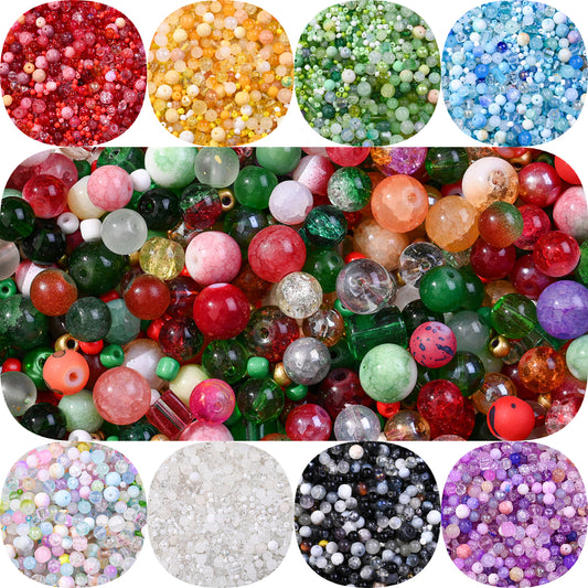Colorful Crackle Glass Beads