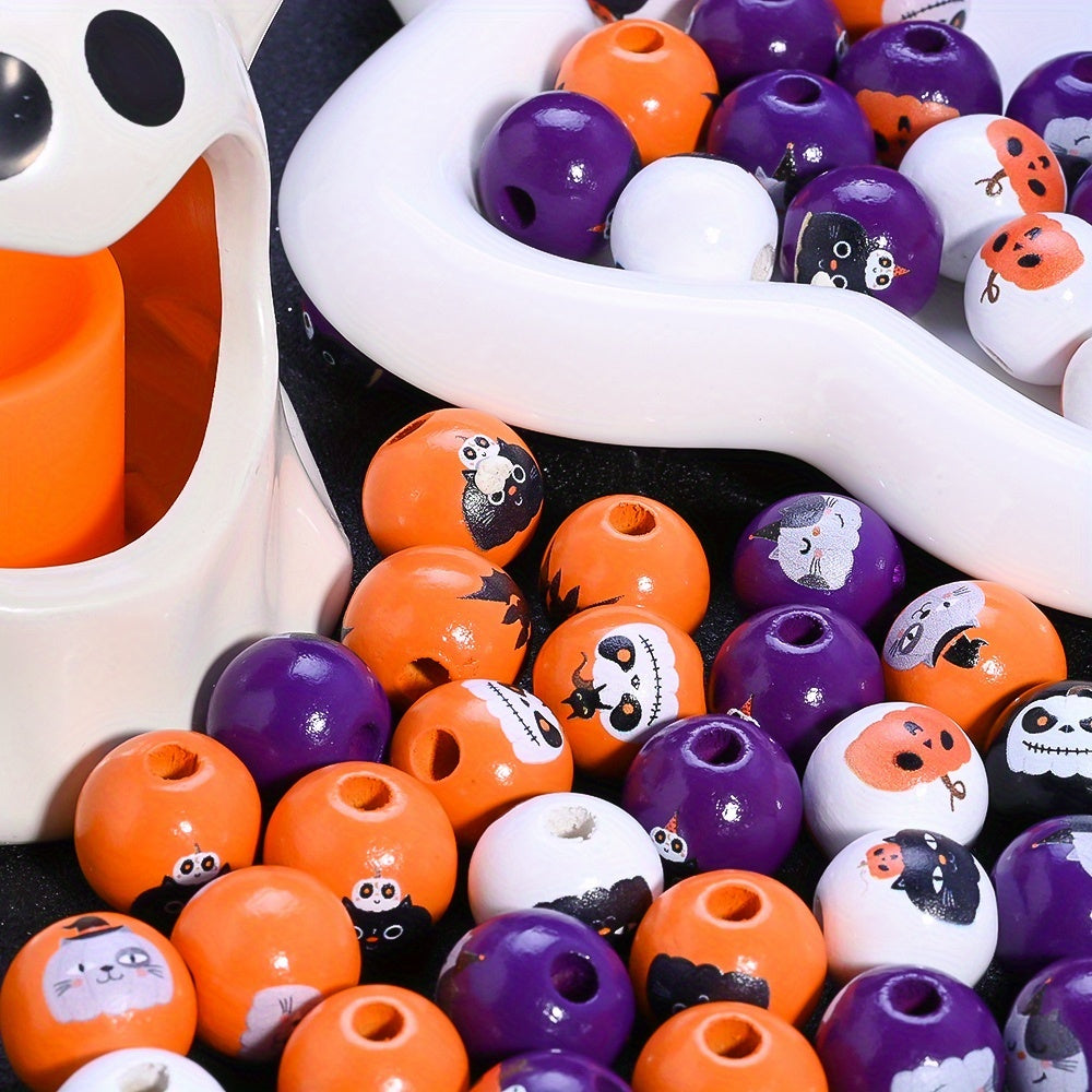 16mm Halloween Wooden Beads