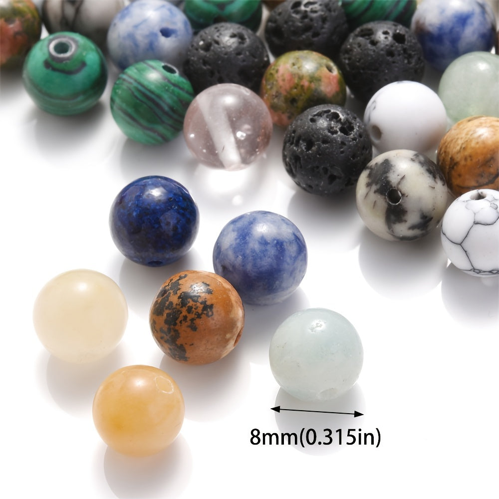 100pcs 8mm Natural Stone Round Beads