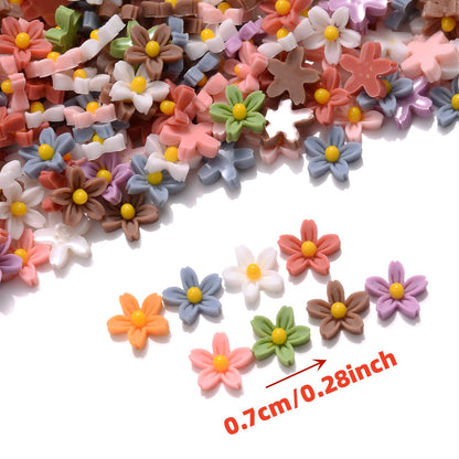 100pcs Mini Flower Flatback Beads