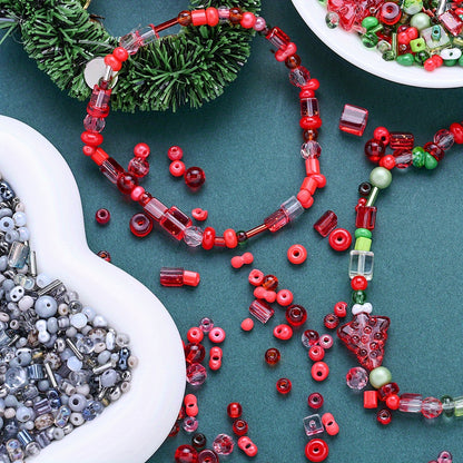 Christmas Tree Geometric Glass Beads Set