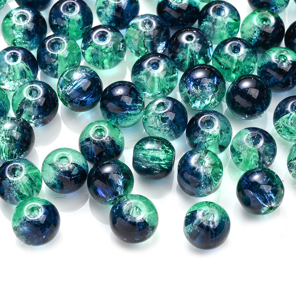 Gradient Crackle Glass Spacer Beads