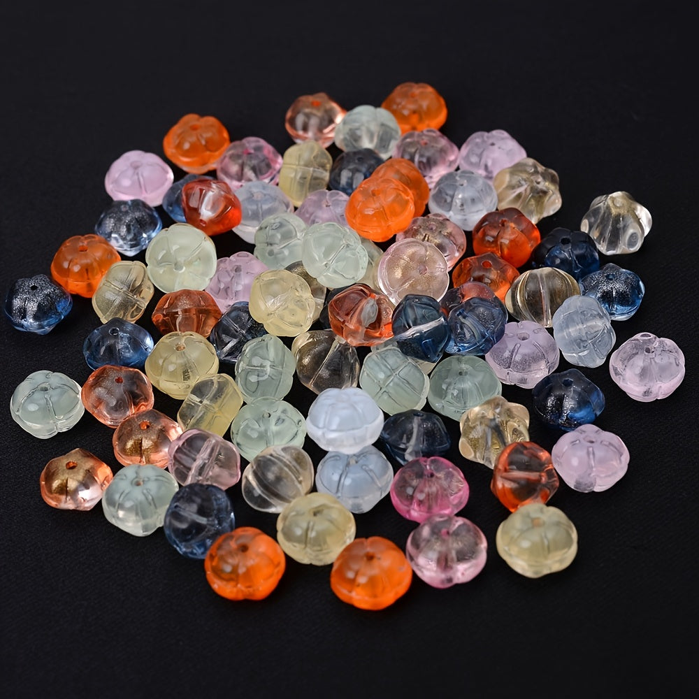 10pcs Colorful Transparent Pumpkin Shape Beads
