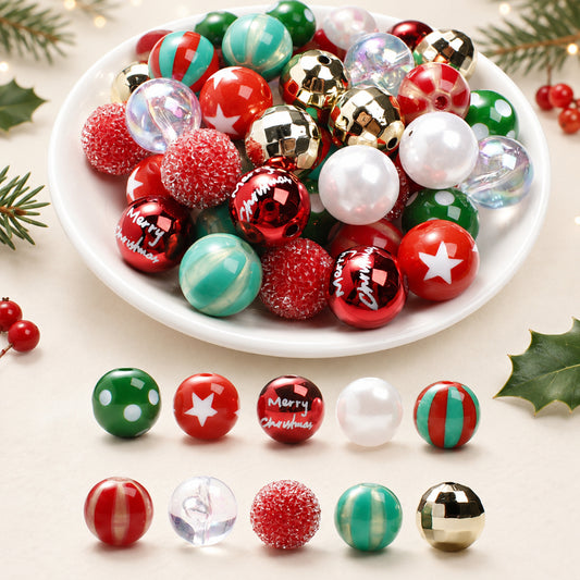 Christmas Pattern Acrylic Beads