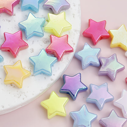Assorted Double Color Arbutus Acrylic Imitation Pearl Beads
