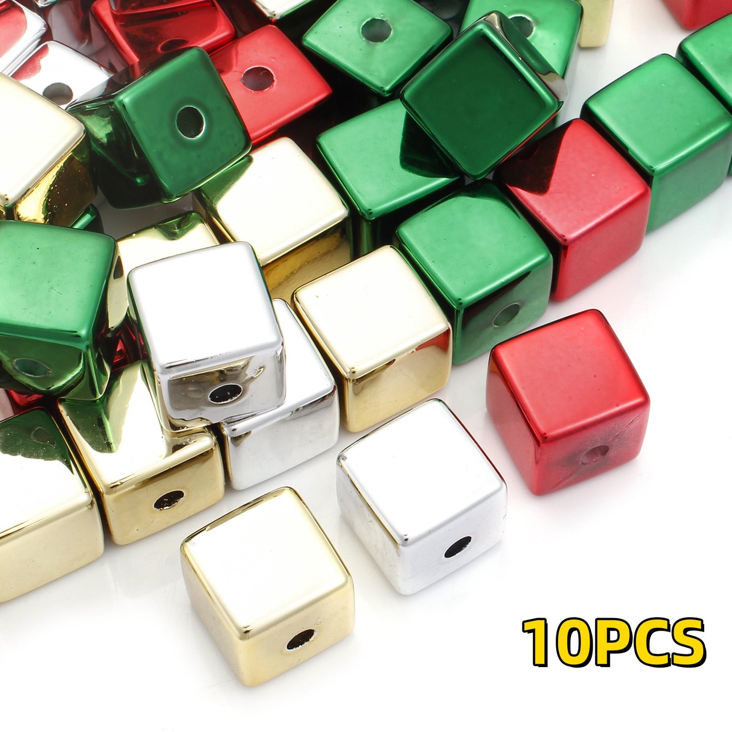 15mm Square Acrylic Pearl Beads