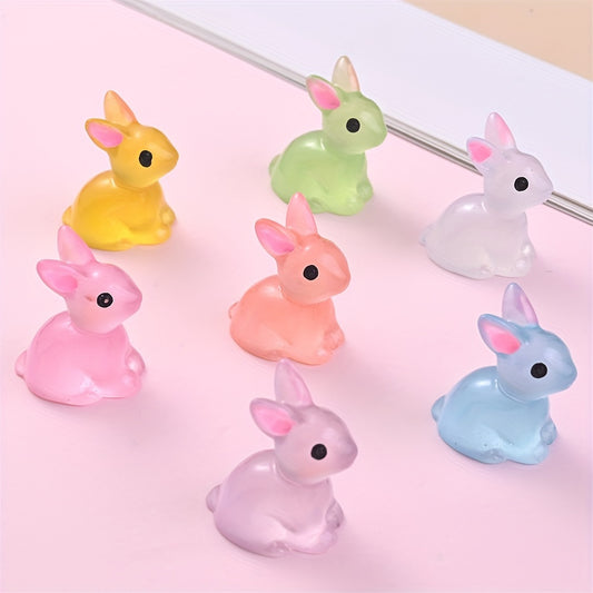 10pcs 15x22mm Luminous Rabbit Resin Beads
