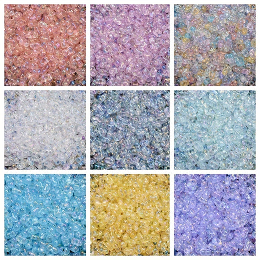 200pcs/set Transparent UV Color Peanut Shape Acrylic Beads