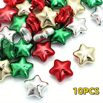 19×20mm Christmas Fat Star Acrylic Beads