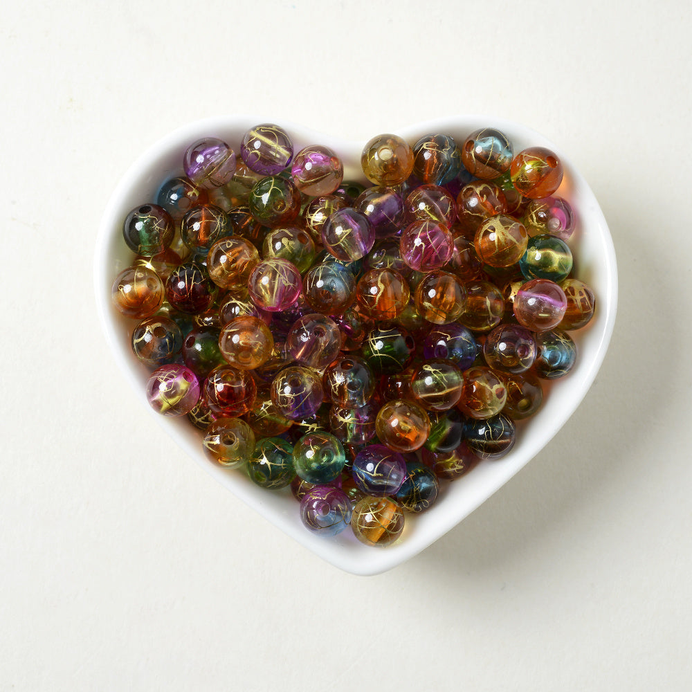 8mm Gradient Acrylic Golden Line Beads