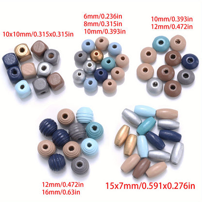 20/50/80/100/150/300pcs Morandi Color Wooden Beads Set