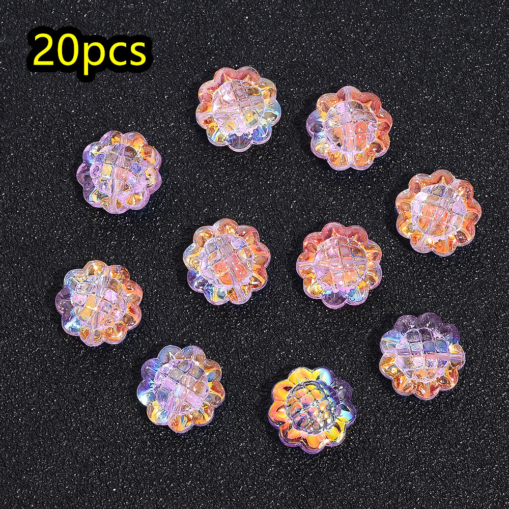 AB Iridescent Sunflower Glass Beads