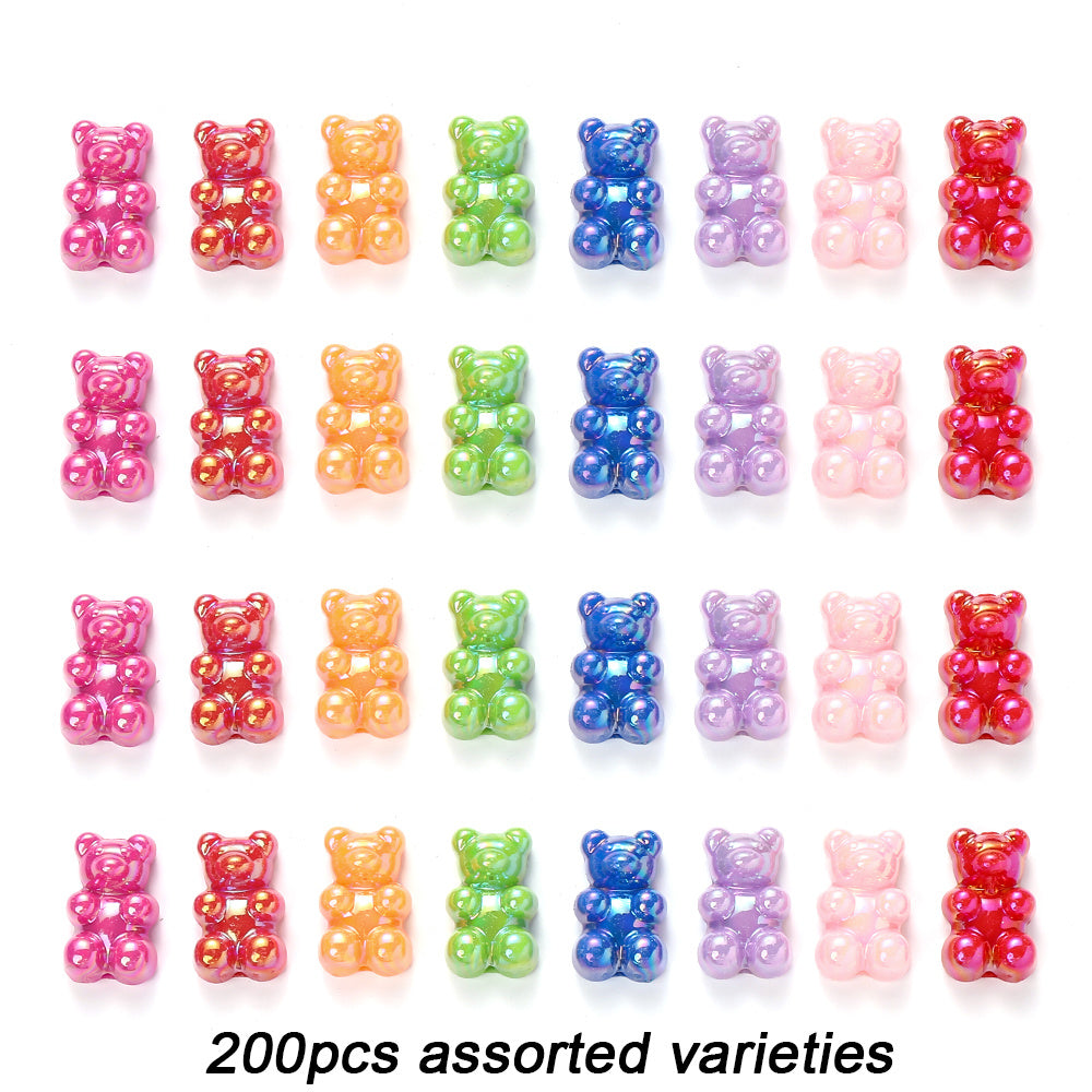Assorted Bear Acrylic Jewelry Beads