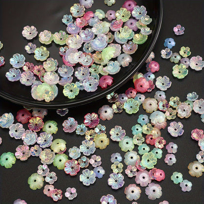 8/11mm Five Petal Acrylic Flower Beads