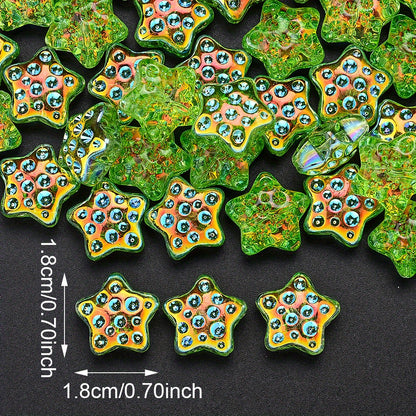 18mm Glass Five-Pointed Star Beads
