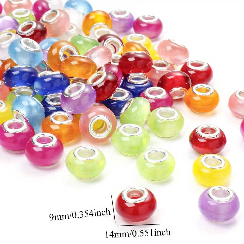 100pcs 9x14mm Big Hole Cat Eye Acrylic Beads