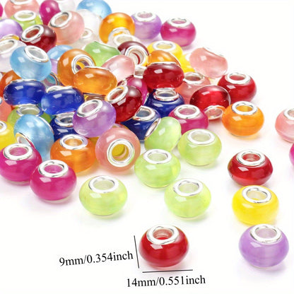 100pcs 9x14mm Big Hole Cat Eye Acrylic Beads