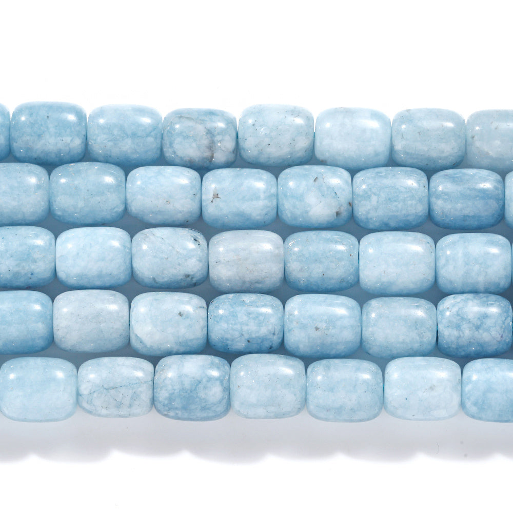 8 × 12mm Aquamarine Natural Stone Spacer Beads