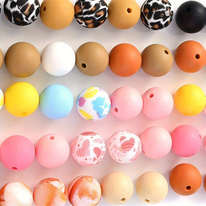 15mm Gradient Round Silicone Beads