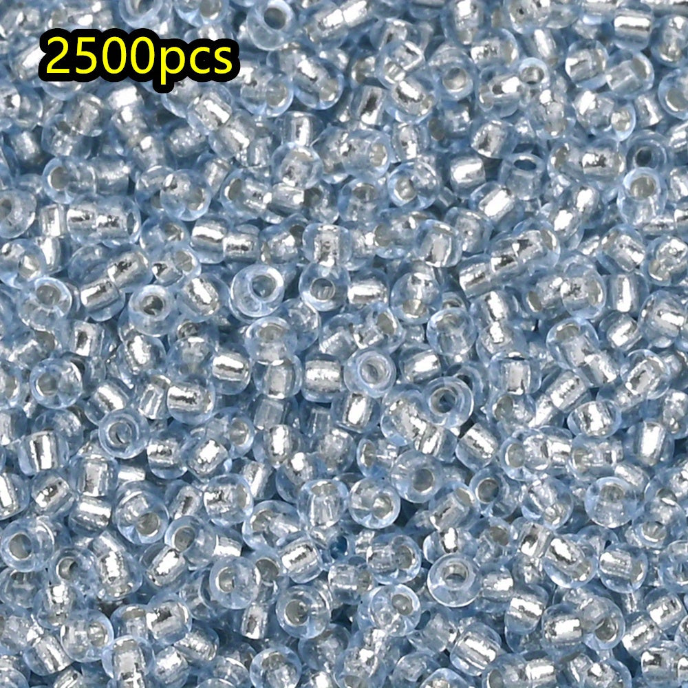 2500pcs/set 1.5mm Shiny Glass Seed Beads