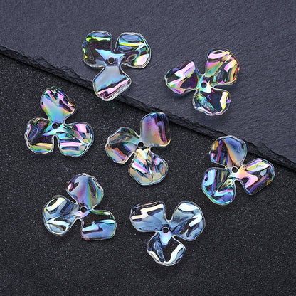30x35mm UV Coated Floral Acrylic Beads