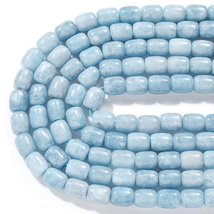 8 × 12mm Aquamarine Natural Stone Spacer Beads