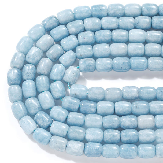 8 × 12mm Aquamarine Natural Stone Spacer Beads